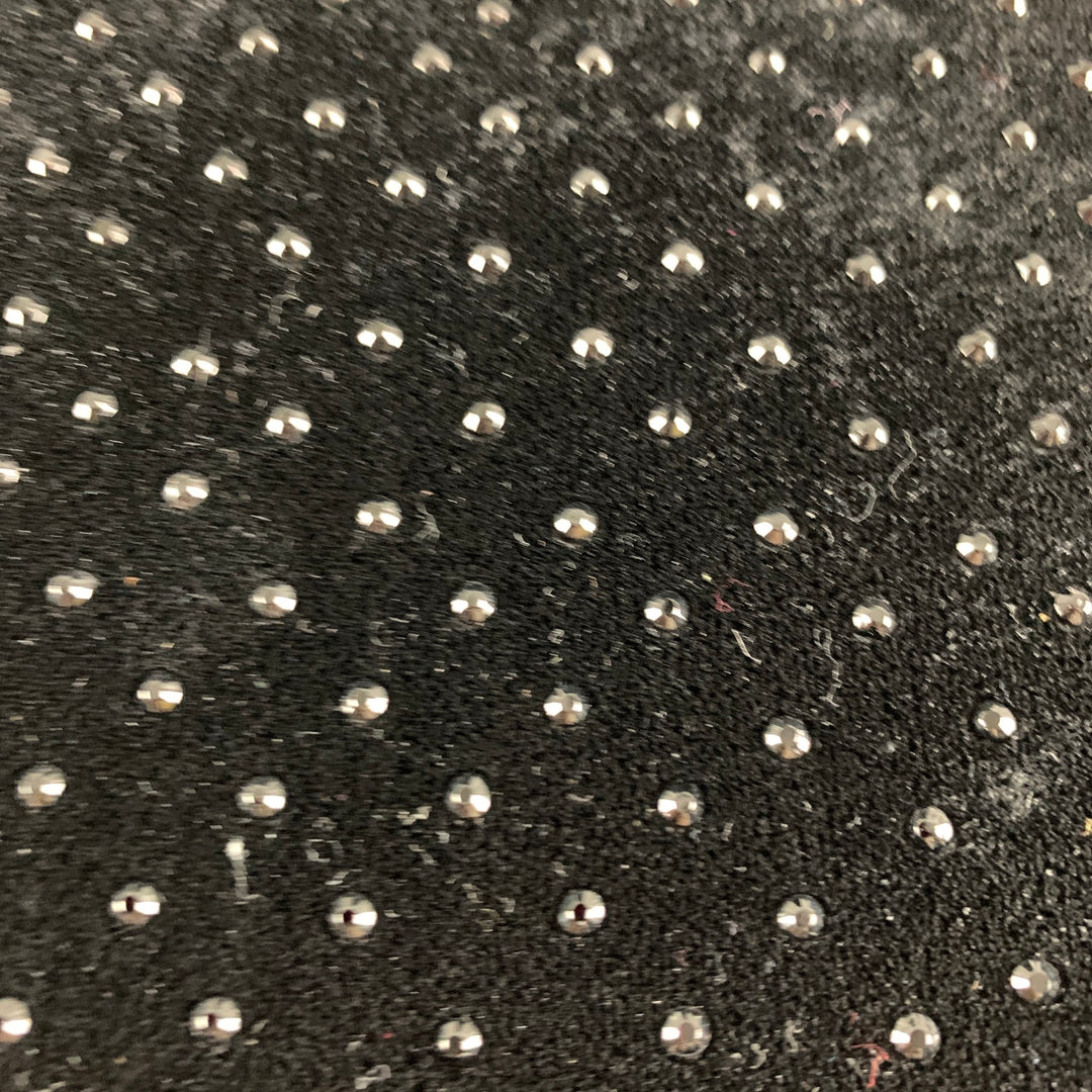 AKRIS Size 8 Black Polyester Beaded Turtleneck Dress Top