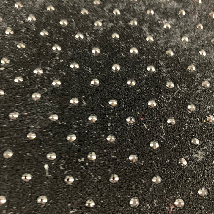 AKRIS Size 8 Black Polyester Beaded Turtleneck Dress Top