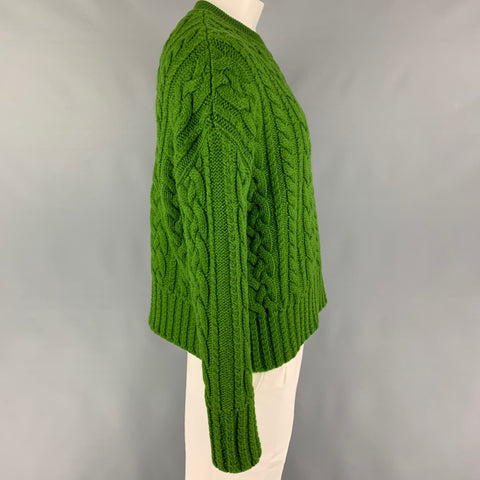 AMI by ALEXANDRE MATTIUSSI Jersey extragrande de lana con cuello redondo y color verde talla M