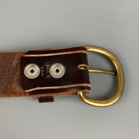 SKIN ON SKINS Size 38 Brown Studded Leather Belt