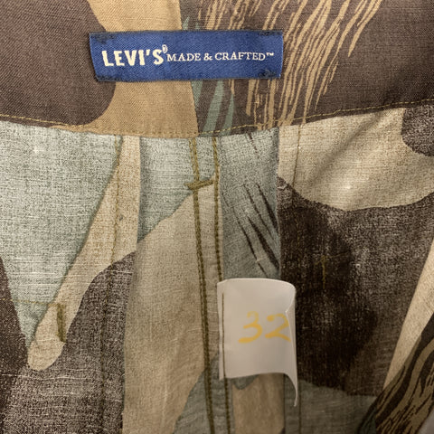 LEVI'S MADE & CRAFTED Size 32 Olive Camouflage Linen Casual Pants