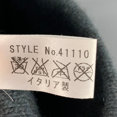 CARIDEI Size 8.5 Grey Quilted Leather Cashmere Gloves