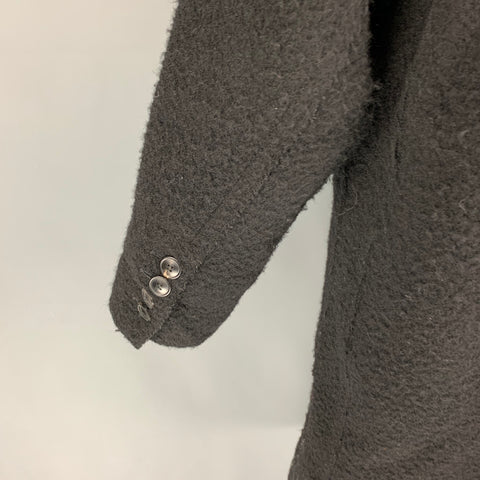 AMI by ALEXANDRE MATTIUSSI Size M Black Textured Wool Buttoned Coat