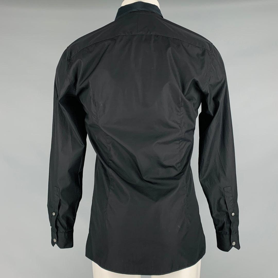LANVIN Size S Black Cotton Button Up Long Sleeve Shirt