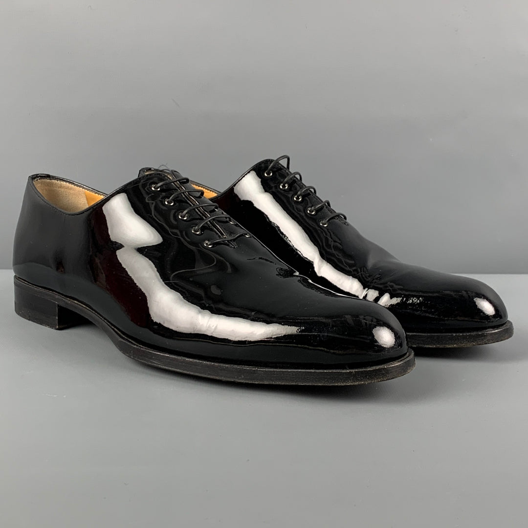 A. TESTONI Size 10 Black Patent Leather Lace Up Shoes – Sui  display picture 3