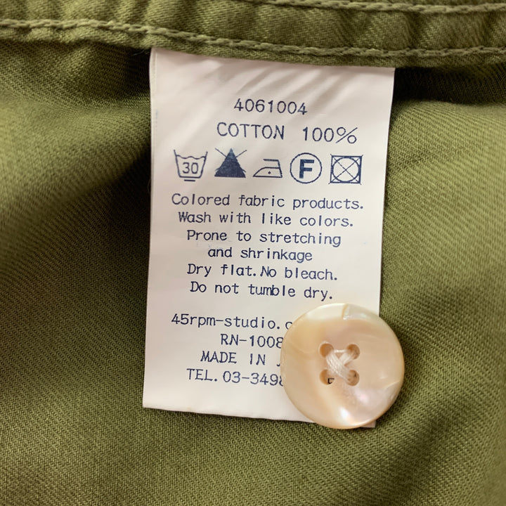 45rpm Size XL Olive Cotton Patch Pockets Marine Jacket