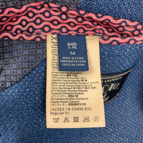 SCOTCH AND SODA Size M Indigo White Woven Polyester Viscose Sport Coat