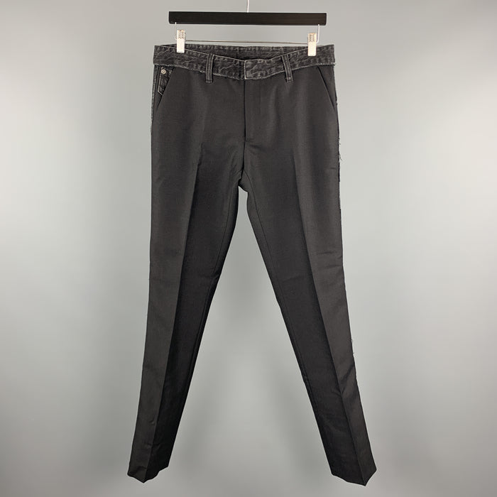 VIKTOR &amp; ROLF Taille 32 Noir Tissus Mélangés Laine / Mohair 32 Pantalon de Costume de Smoking