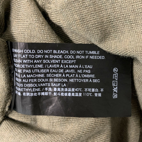 THEORY Size L Sage Solid Wool Long Sleeve Pullover