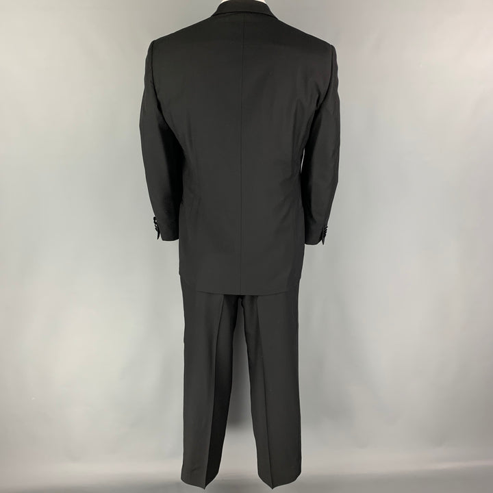 ERMENEGILDO ZEGNA Size 40 Black Wool Peak Lapel Tuxedo Suit