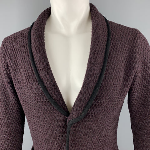 LARDINI Plum Knitted Wool Shawl Collar Chest Size M Sport Coat