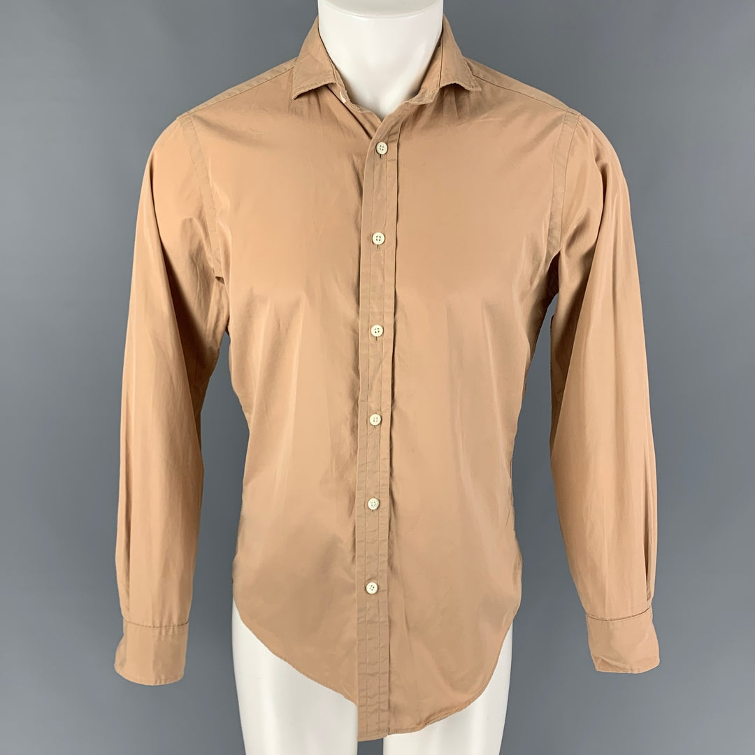 POLO by RALPH LAUREN Size S Tan Cotton Button Up Long Sleeve Shirt