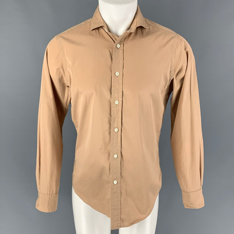 POLO by RALPH LAUREN Size S Tan Cotton Button Up Long Sleeve Shirt