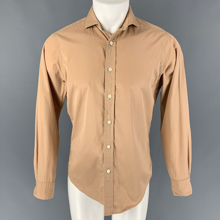 POLO by RALPH LAUREN Size S Tan Cotton Button Up Long Sleeve Shirt