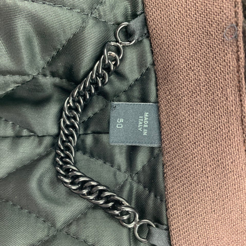 BURBERRY PRORSUM par Christopher Bailey Taille 40 Veste à revers en laine à col Zig Zag marron