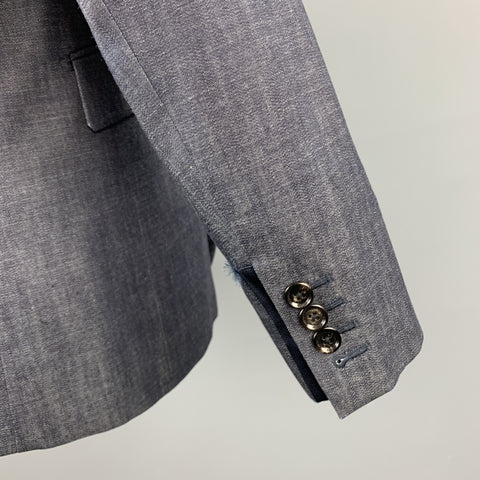 KNOTT Size 36 Indigo Cotton Blend Notch Lapel Sport Coat