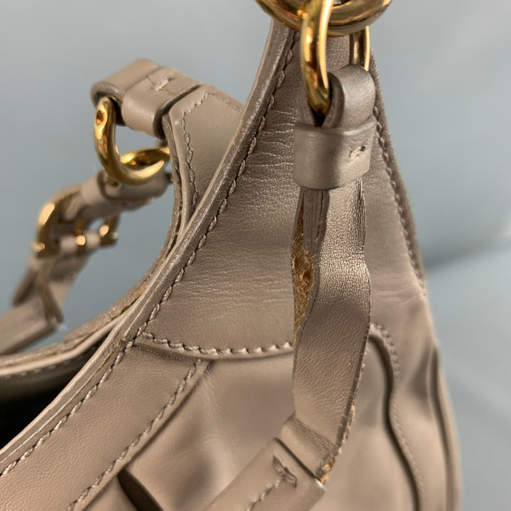 SALVATORE FERRAGAMO Beige Leather Shoulder Bag Handbag