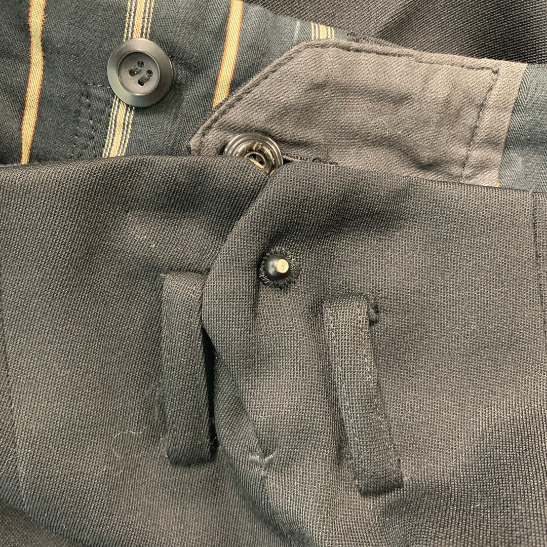 MATSUDA Size M Black Solid Wool Pleated Dress Pants