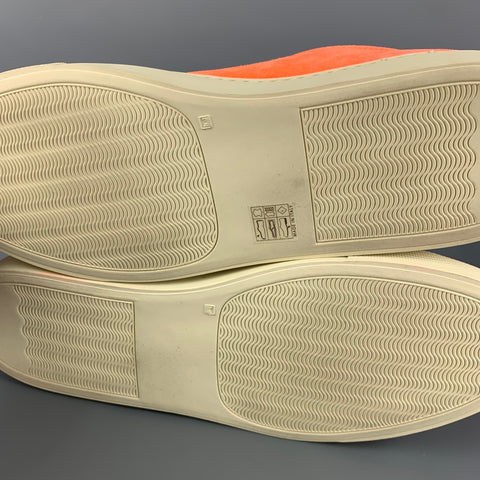 COMMON PROJECTS Size 10 Neon Orange Suede Sneakers