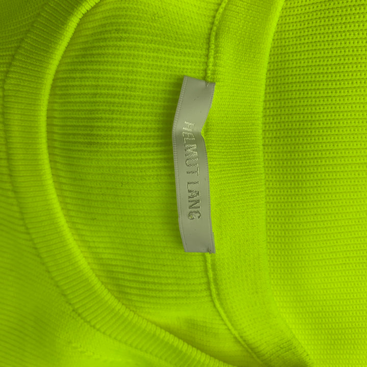 HELMUT LANG Pre-Fall 2020 Size M Neon Yellow Textured Polyester Long Sleeve T-shirt