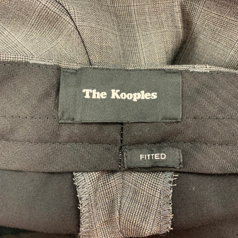 THE KOOPLES Size 30 Grey Plaid Wool Zip Fly Dress Pants