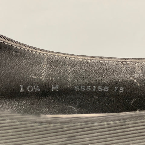 BALLY Size 11.5 Black Textured Fabric Lace Up Shoes