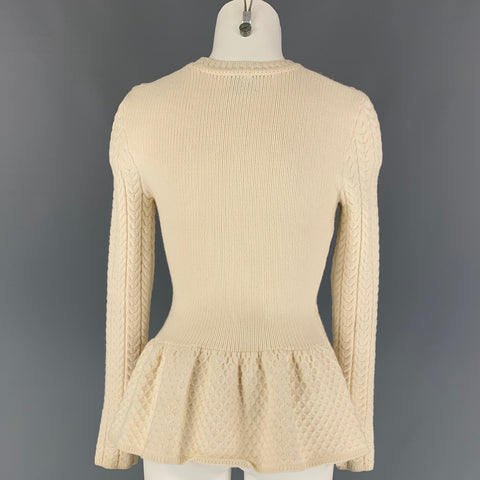 Vintage RONNY KOBO Size XS Cream Viscose Blend Textured Flared Sweater