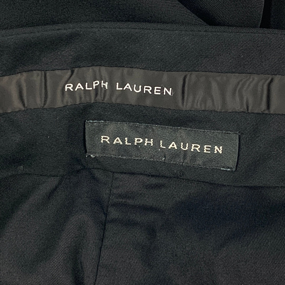 RALPH LAUREN Black Label Size 38 Black Wool Tuxedo Dress Pants