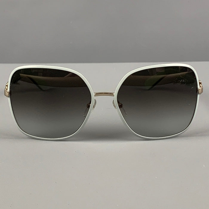 SALVATORE FERRAGAMO Blue Silver Metal Sunglasses