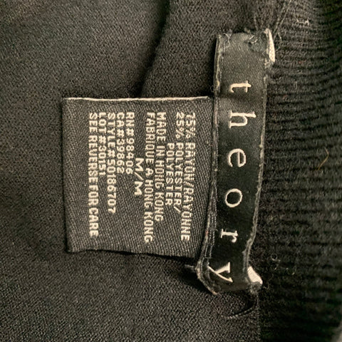 THEORY Size M Black Rayon  Polyester V-Neck Pullover