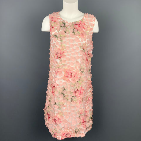 KARL LAGERFELD Taille 12 Robe fourreau en polyester floral rose
