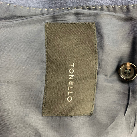TONELLO Size 40 Teal Wool Blend Peak Lapel Sport Coat