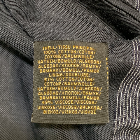 RRL by RALPH LAUREN Size 44 Indigo Pinstripe Cotton Peak Lapel Sport Coat