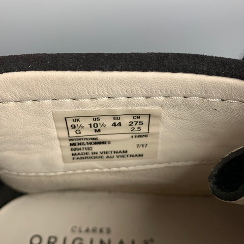 CLARKS Lemaire Size 10.5 Black & Brown Leather Crepe Lace Up Shoes