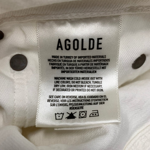 AGOLDE Size 27 Cream Cotton  Elastane Button Fly Jeans