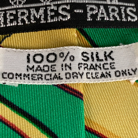 HERMES Multi-Color Print Silk Twill Tie