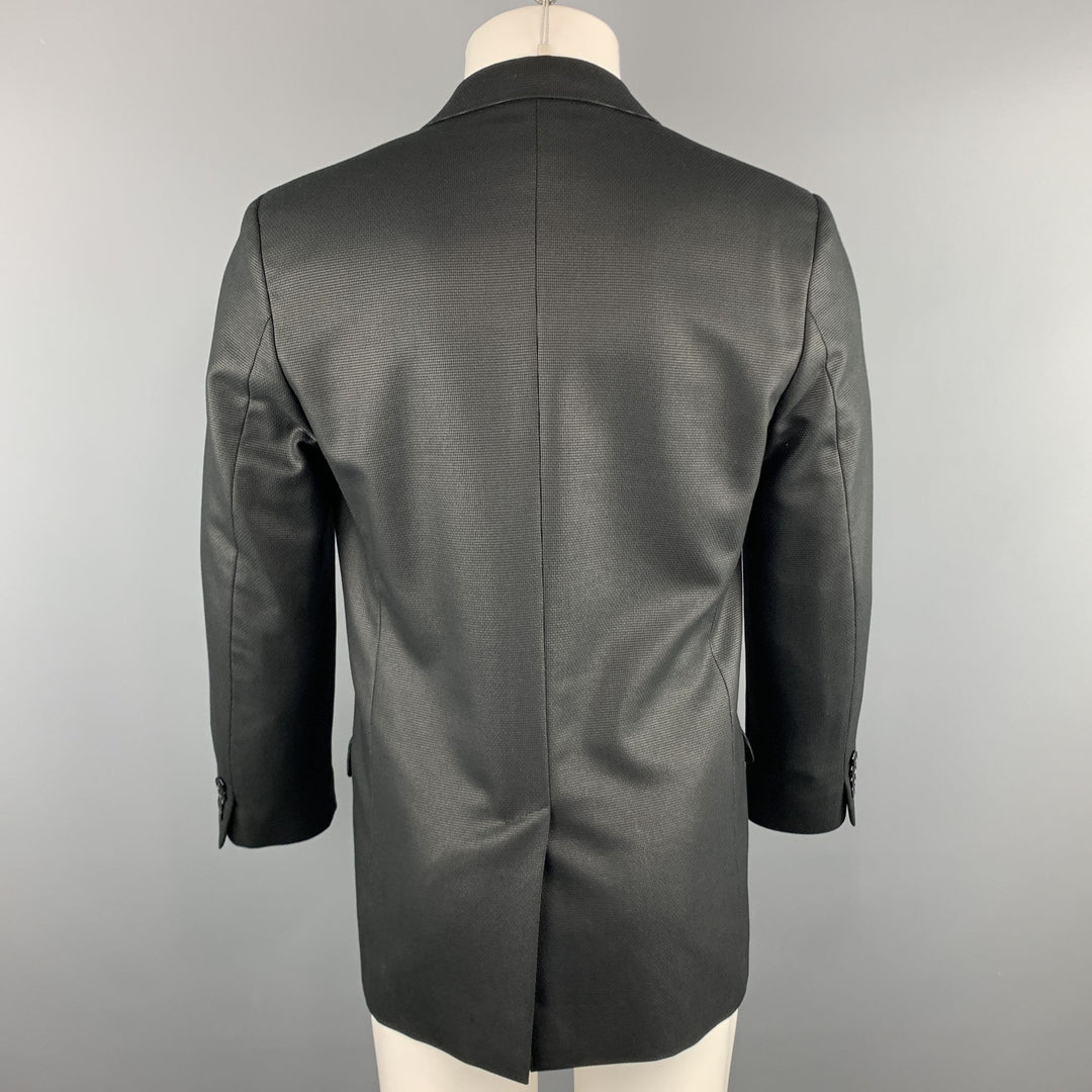 MARC JACOBS 38 Regular Black Woven Cotton Blend Notch Lapel  Sport Coat