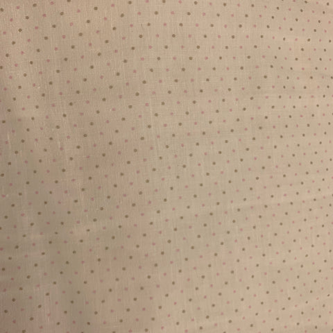 ISAIA Size M White Pink Dots Linen Button Up Long Sleeve Shirt