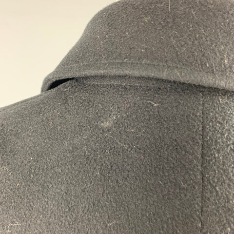 CHANEL Size 10 Black Cashmere Single Breasted Coat