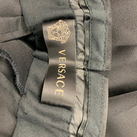 VERSACE Size 32 Black Wool Tuxedo Dress Pants