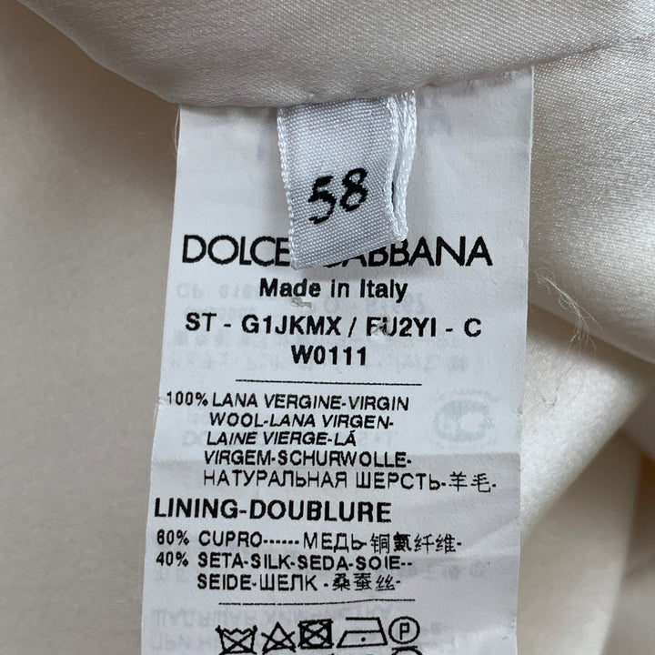DOLCE & GABBANA Alta Sartoria Size 48 Off White Wool Buttoned Vest