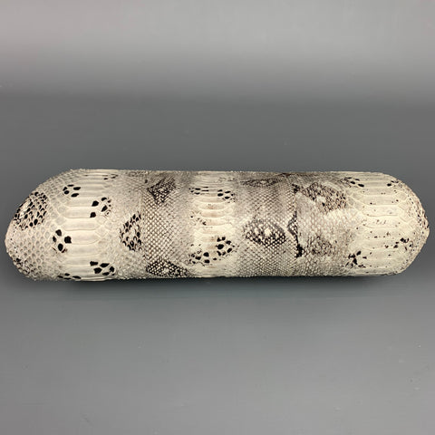 REYNA ICAZA Grey & Black Snake Skin Clutch