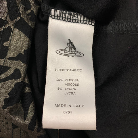 VIVIENNE WESTWOOD ANGLOMANIA Size S Black Silver Viscose Blend Abstract Dress