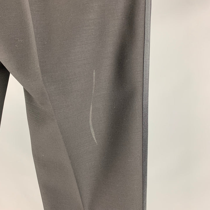 DOLCE & GABBANA Size 28 Black Wool Tuxedo Dress Pants