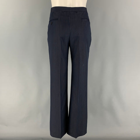 FABERGE Size 40 Navy Cream Pinstripe Single breasted 32 30 Suit