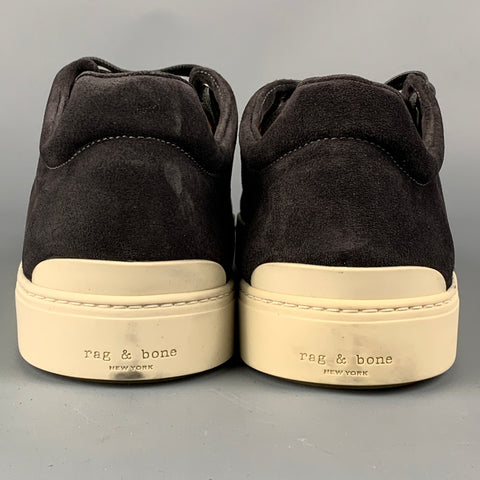 RAG &amp; BONE Taille 11 Baskets en daim charbon de bois et crème