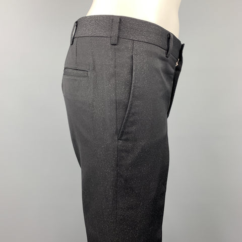 COMME des GARCONS HOMME PLUS Size M Black Sparkle Wool Blend Dress Pants