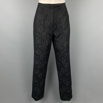 Vintage RICHARD TYLER Size 10 Black Lace Wool Blend Evening Dress Pants