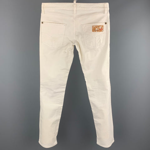 DSQUARED2 Size 30 White Cotton Jean Cut Casual Pants