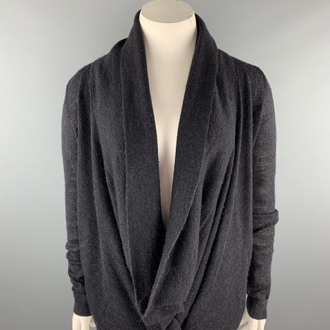 ANN DEMEULEMEESTER Talla 8 Cárdigan abotonado de lana / alpaca negro